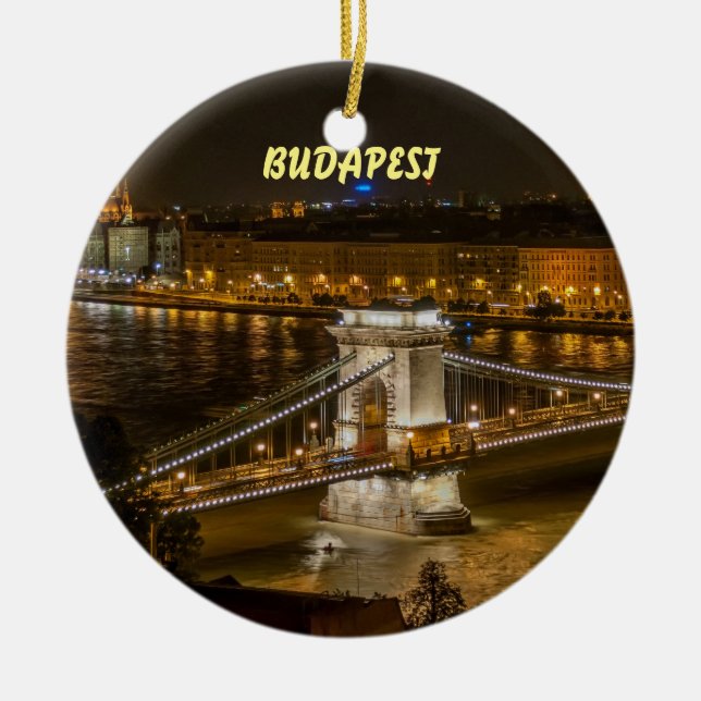 Budapest Hermoso Ornamento de Navidad (Frente)