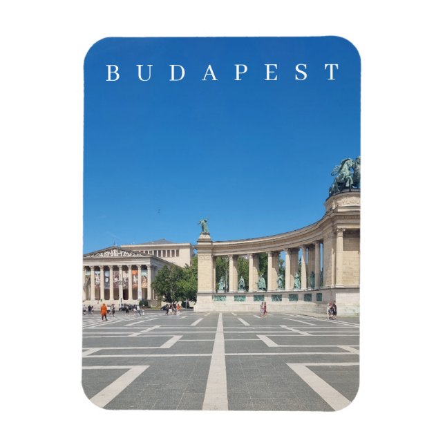 Budapest Heroes Square ver imán de frigorífico (Vertical)