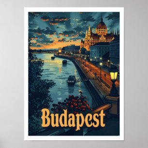 Budapest Hungría clásica arte Retro Viaje de época