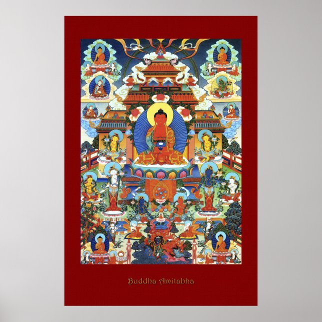 Buddha Amitabha Poster de arte religioso (Frente)