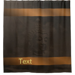 buddha con cortina de ducha marrón oscuro