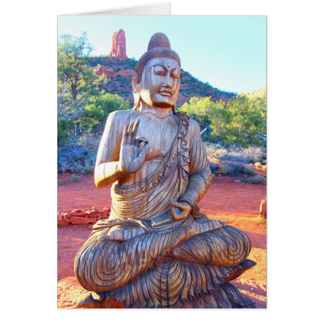 buddha de madera tallada meditando (Frente)