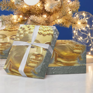 buddha en papel de envoltura de plata