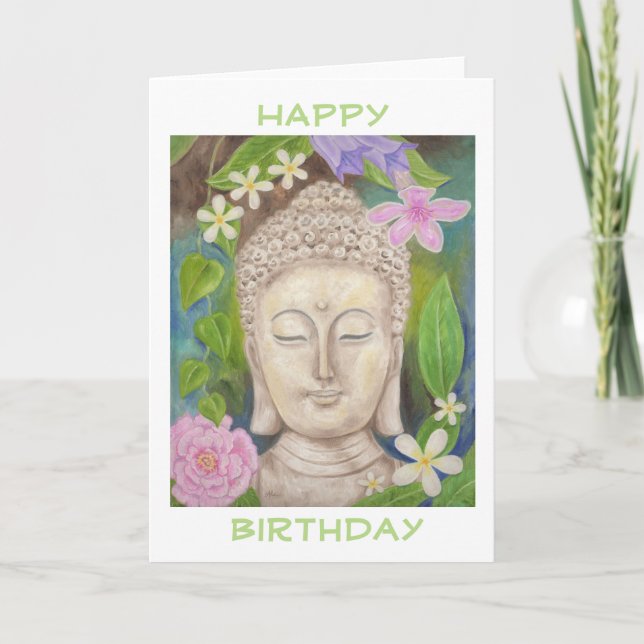 Buddha Flower feliz tarjeta de cumpleaños (Anverso)