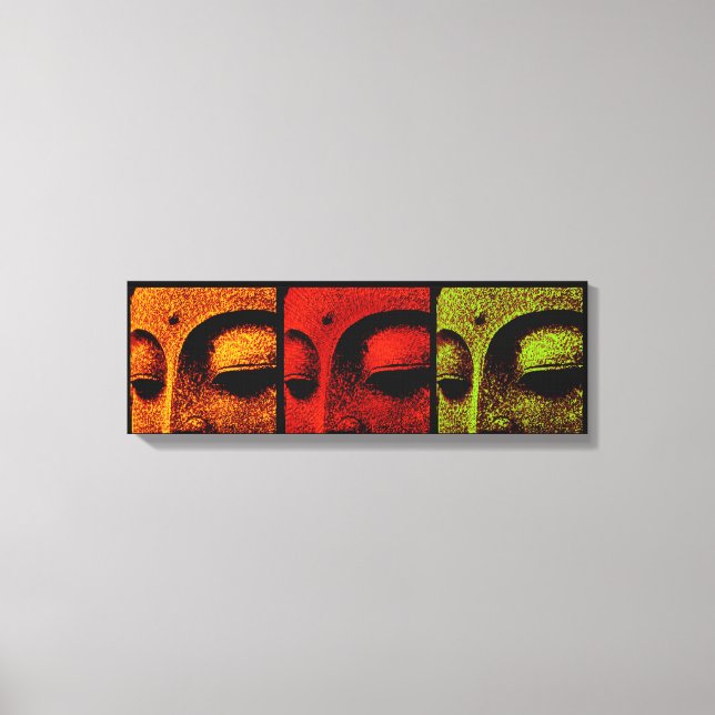 Buddha se enfrenta a un lienzo de arte triptch (Anverso)