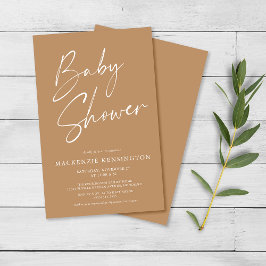 Budget Earth Tones Minimalista Baby Shower FLYER