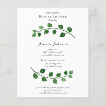 Budget Eucalyptus Bridal Shower Flyer Invitation