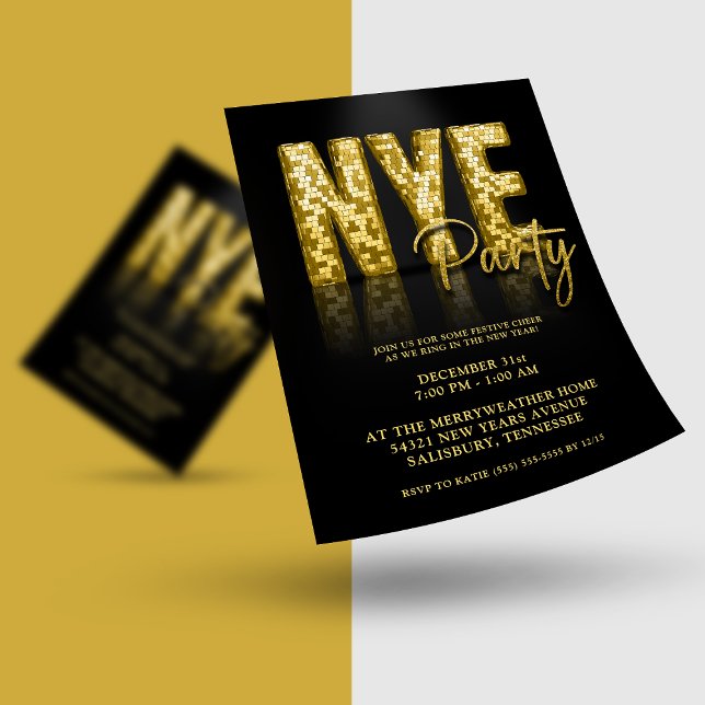 Budget Gold Disco Glitter New Years Eve FLYER (Subido por el creador)