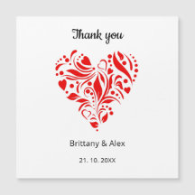 Budget Heart Wedding Thank You Card – Customizable