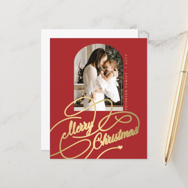 Budget Merry Christmas, elegante tarjeta de vacaci (Anverso/Reverso In Situ)