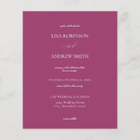 Budget Purple Pink Calligraphy Wedding Flyer