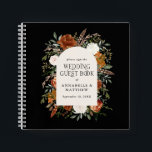 Budget Terracota floral boda libro rústico<br><div class="desc">Terracota,  parcela botánica floral natural,  salada verde y negra,  estilo rústico moderno y elegante estilo arco boda económico diseño de libro de huéspedes en favor de la decoración. Parte de una colección moderna.</div>