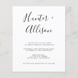Budget Wedding Invitation Flyer