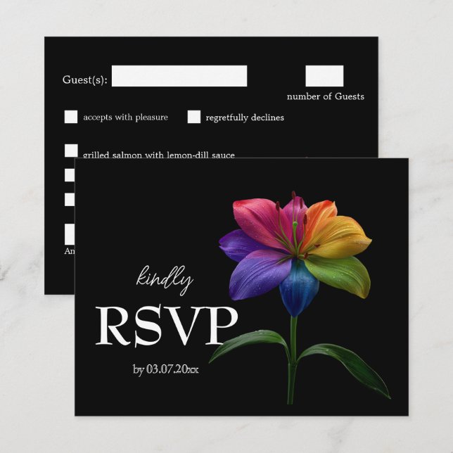 🌈 Budget With Menu RSVP Technicolor Love  (Anverso / Reverso)