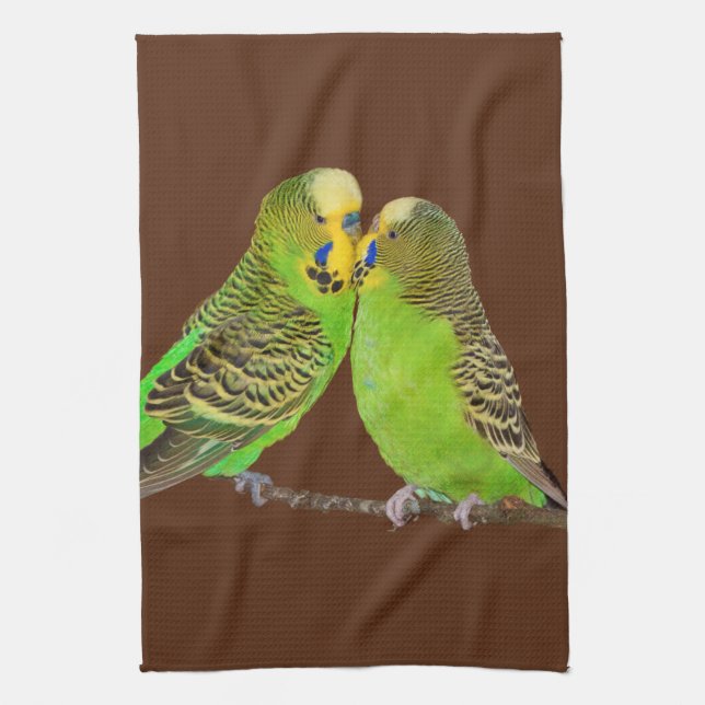 Budgie Kisses Kitchel Toalla (Vertical)