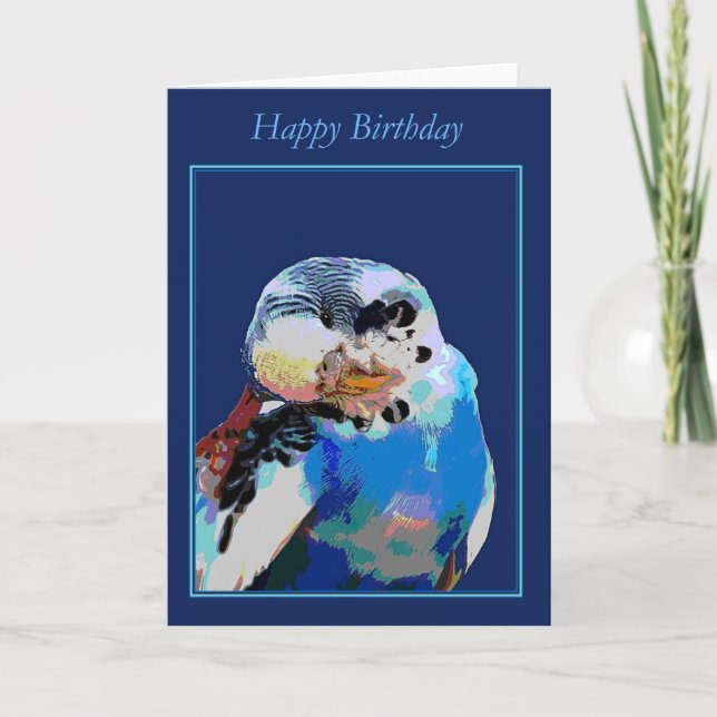 Budgie quiere una tarjeta del feliz cumpleaños del (Anverso)