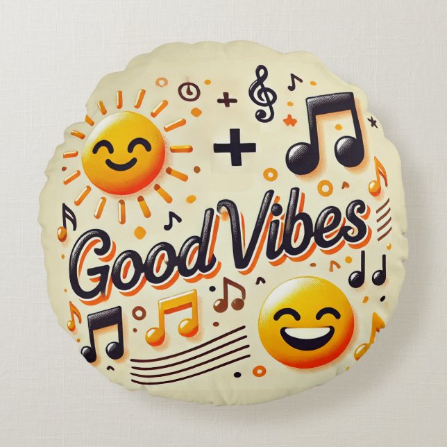 ☀️ + 🎶 = BUEN Cojín decorativo DE VIBOS (Anverso)