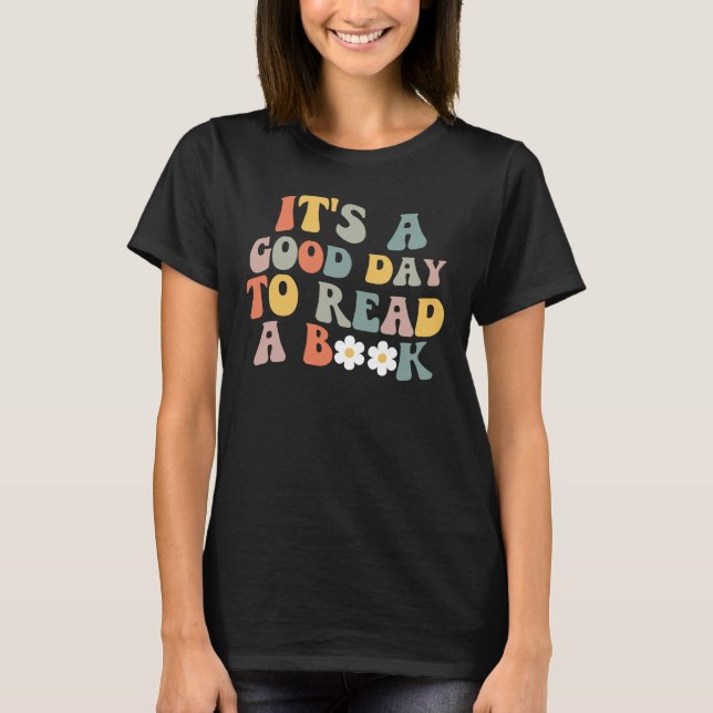 Buen Día Para Leer Una Camiseta Retro (Anverso)
