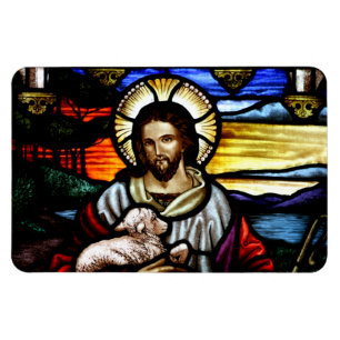 Buen imán del vitral del pastor