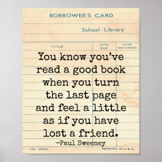 Buen libro perdido amigo Paul Sweeney cita el arte