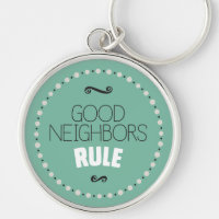 Buen llavero de la regla de los vecinos - verde
