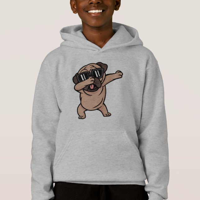 Buen Mood Pug con gafas de sol Dabbing (Anverso)