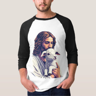 Buen Pastor: Jesús con la camiseta de Lamb Raglan