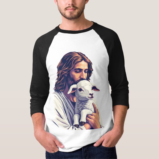 Buen Pastor: Jesús con la camiseta de Lamb Raglan (Anverso)