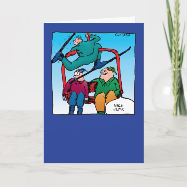¡Buen Salto! Tarjeta de cumpleaños para esquiadore (Anverso)
