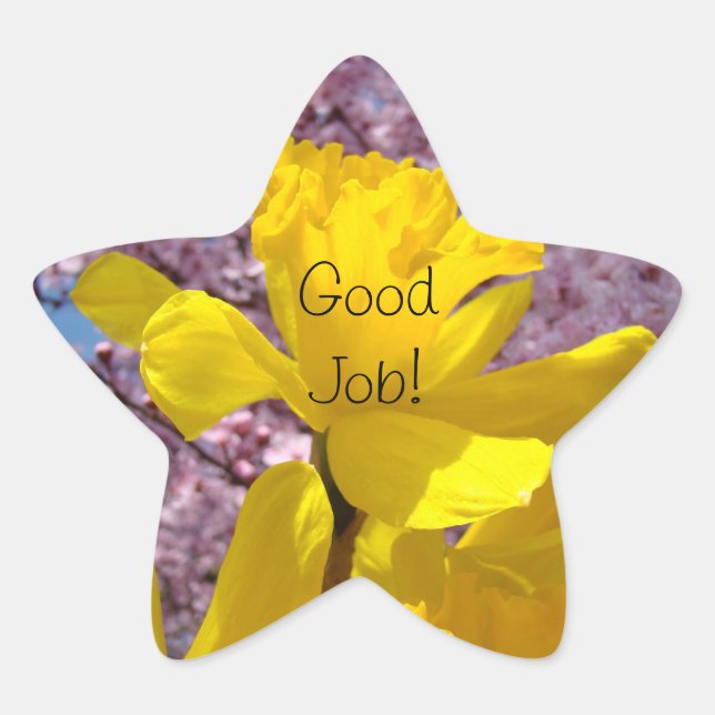 ¡Buen Trabajo! pegatinas Amarillo Daffodil Primave (Anverso)
