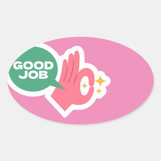 Buen trabajo Pegatinas ovales (Anverso)