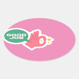 Buen trabajo Pegatinas ovales