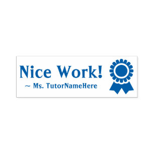 "¡Buen trabajo!" + Sello de goma de profesor de es