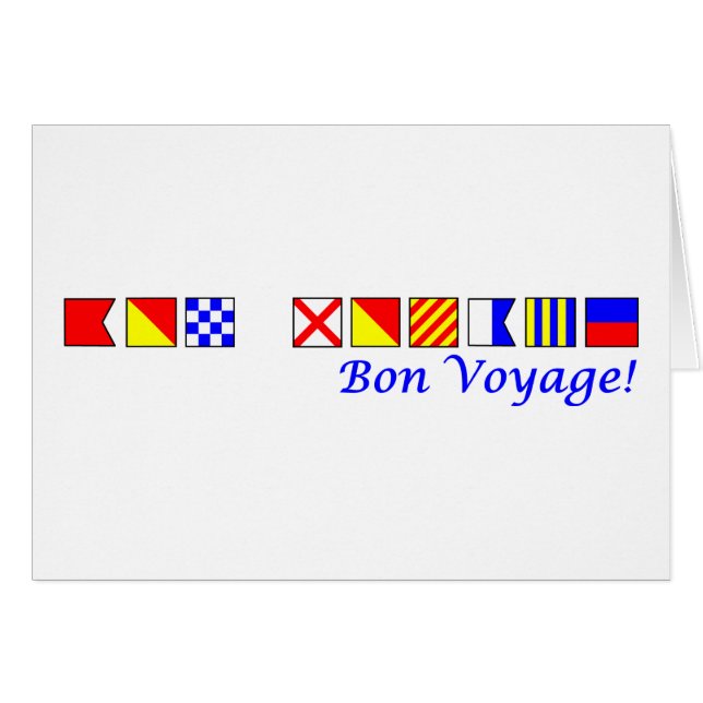 buen viaje en alfabeto náutico de la bandera (Anverso (Horizontal))