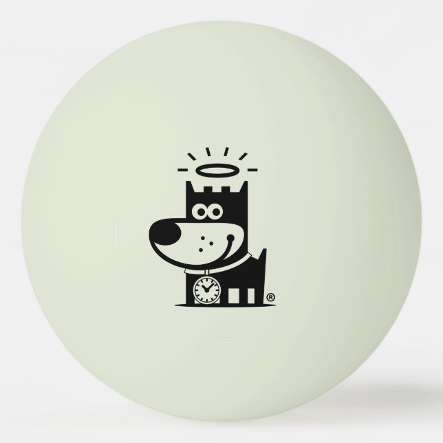 BUENA bola de ping-pong del PERRITO. Resplandor en (Anverso)