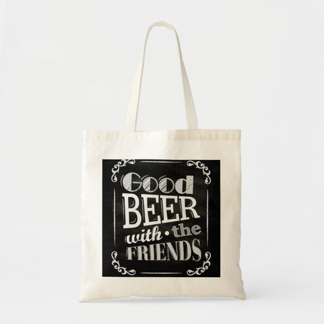 Buena cerveza con la bolsa de asas del diseño de (Frente)