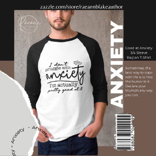 Buena en Ansiedad Camiseta Raglan de 3/4 Manga