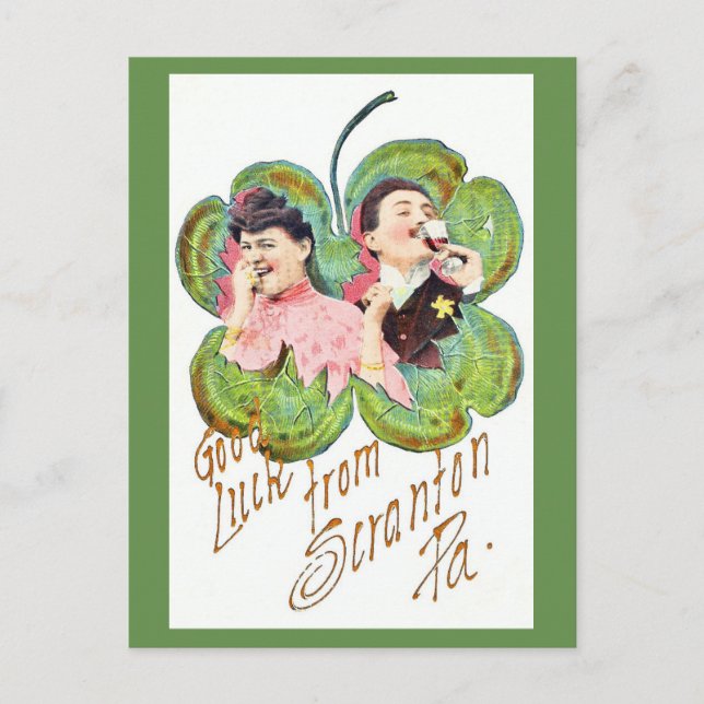 Buena Suerte De La Tarjeta De Post De Scranton (Anverso)
