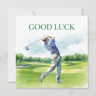 Buena suerte en golf para golfista en césped verde