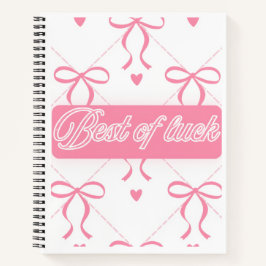 "Buena Suerte" Estética Cuaderno Espiral con Lazo
