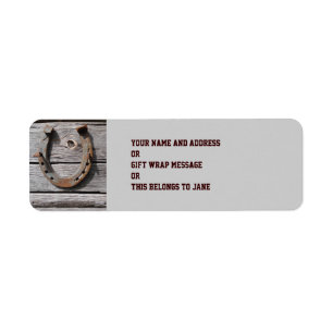 Buena suerte Etiquetas de diseño rustico de herrad