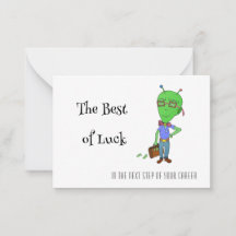 Buena suerte felicita las tarjetas para un nuevo t