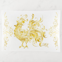 Buena suerte, gallo dorado de gallo tribal de moda
