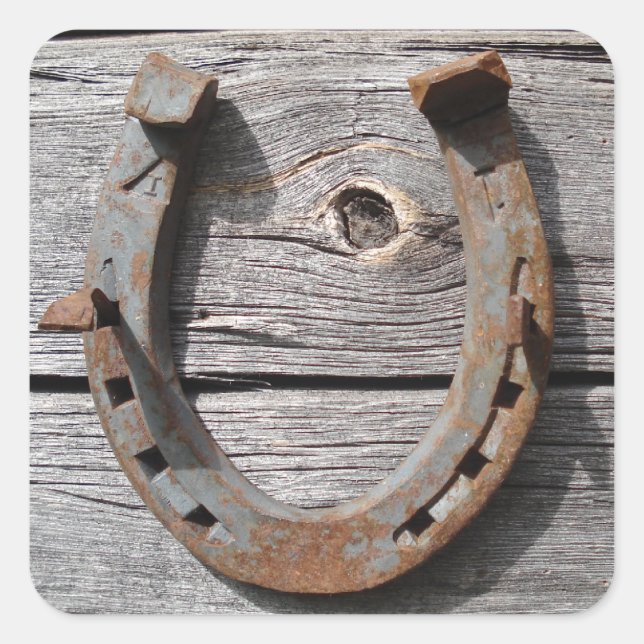 Buena suerte herradura en Pegatinas de la cerca de (Anverso)