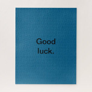 Buena suerte o tus palabras puzzle azul negro
