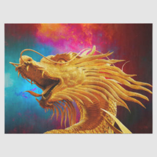 buena suerte papel de tejido de dragón chino