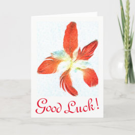 Buena suerte, tarjeta de saludo Red Feathers