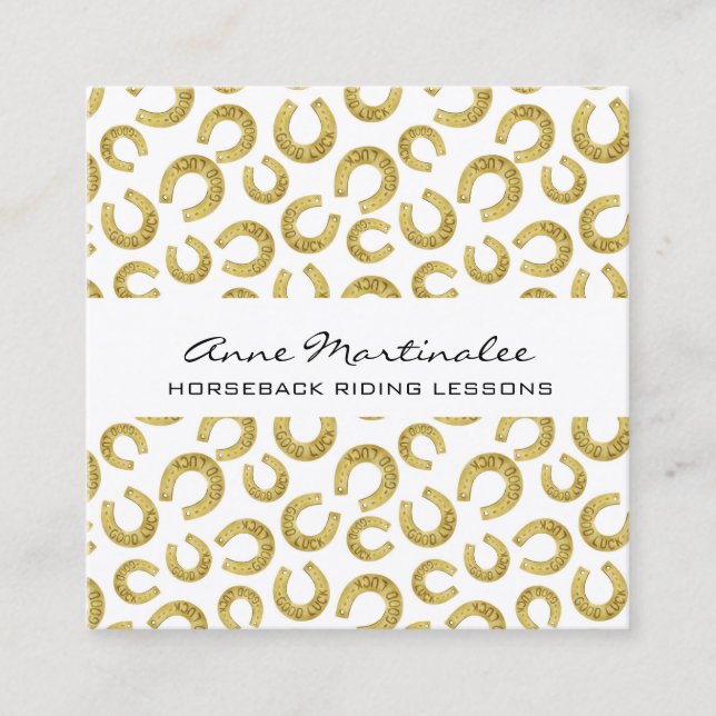 Buena suerte tarjeta de visita cuadrada de herradu (Anverso)