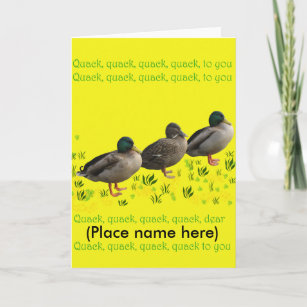 Buena tarjeta de cumpleaños de Quacking