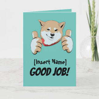 Buena tarjeta de felicitación plegada de perro lin